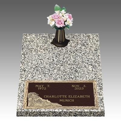 Scenic Tranquil Moments Deep Bottom Large Bronze Headstone II