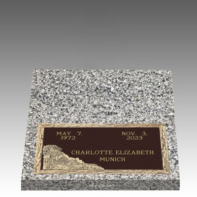 Scenic Tranquil Moments Deep Bottom Large Bronze Headstone