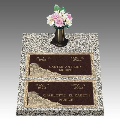 Scenic Tranquil Moments Deep Bronze Cemetery Headstones II