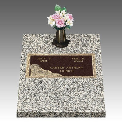 Scenic Tranquil Moments Deep Top Large Bronze Headstone II