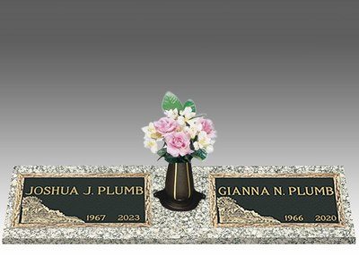 Scenic Tranquil Moments Double Large Bronze Headstone II