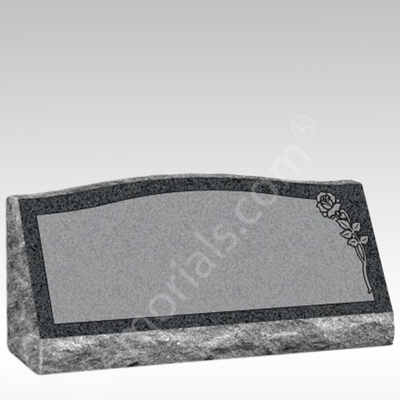 Single Rose Granite Slant Grave Marker II