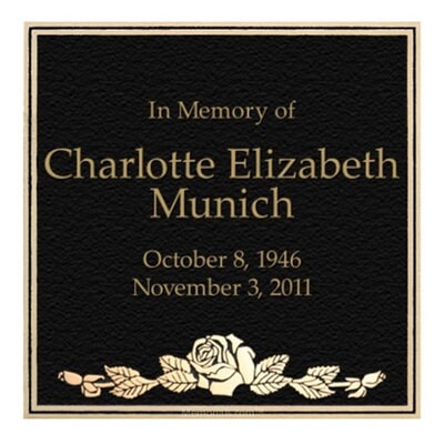 Single Rose Memorial Niche Plaques