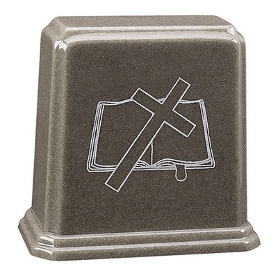 Slate Cross and Bible Cremation Urn