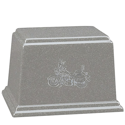 Snowy Motorcycle Cultured Cremation Urn