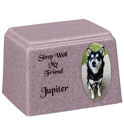 Soft Purple Oval Cultured Pet Photo Urn