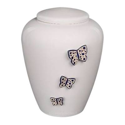 Spotted Butterflies Ceramic Urn