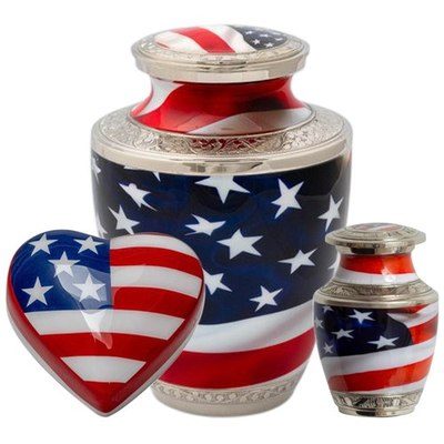 Stars and Stripes Metal Cremation Urns