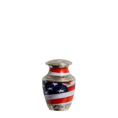 Stars and Stripes Metal Keepsake Cremation Urn