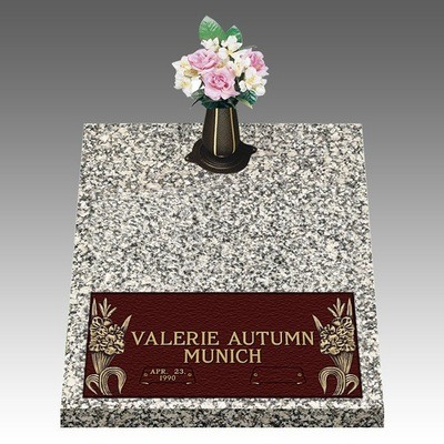 Sweet Gladiola Deep Bottom Bronze Headstone II