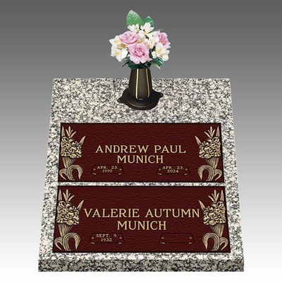 Sweet Gladiola Deep Double Bronze Headstone II