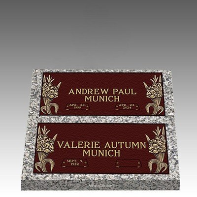 Sweet Gladiola Deep Double Bronze Headstone