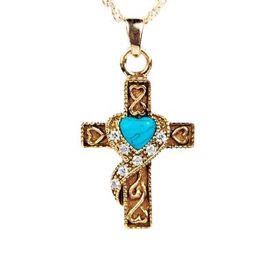 Swirl Blue Cross Keepsake Jewelry IV