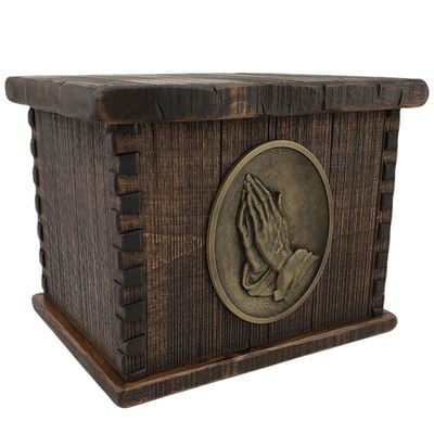 Timber Praying Hands Wood Pet Casket