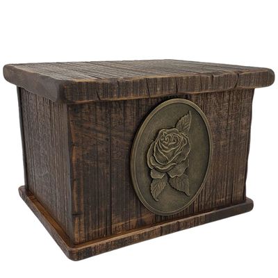 Timber Rose Large Wood Urn