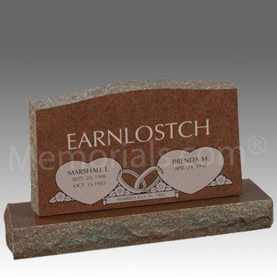 Together Forever Granite Upright Headstone III