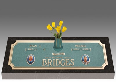 Tranquil Moments Bronze Headstone 44 x 14