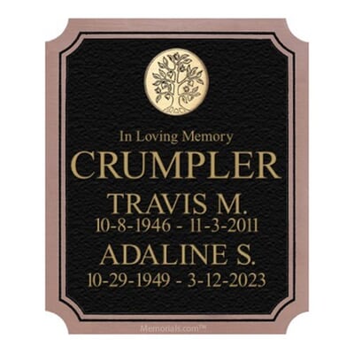 Tree of Life Memorial Niche Plaque for Two