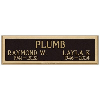 Tribute Memorial Bronze Niche Plaque for Two