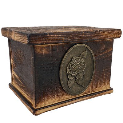 Vintage Rose Large Wooden Urn