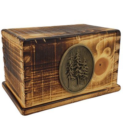 Vintage Wilderness Wooden Urn