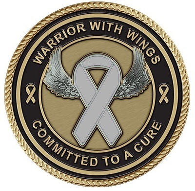 Warrior with Wings Brain Cancer Medallion