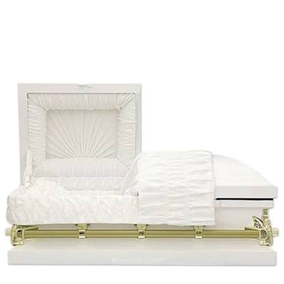 White Medium Metal Pet Casket