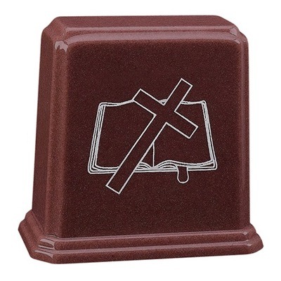 Wine Cross and Bible Cremation Urn