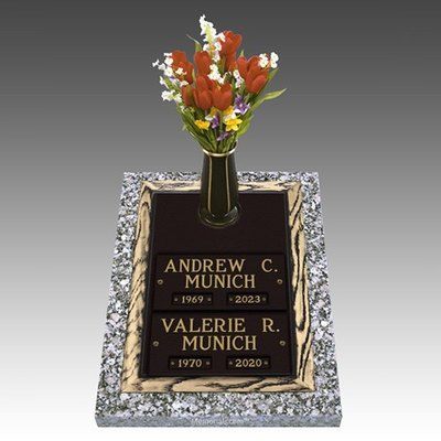 Woodgrain Companion Cremation Grave Marker